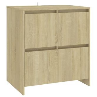 Berkfield Home Decorative 2 Piece Sideboard Sonoma Oak Engineered Wood in Beige