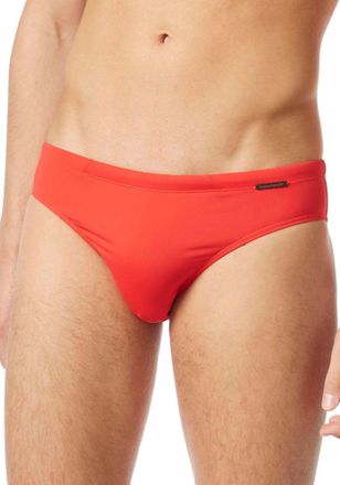 Bruno Banani Badeslip BRUNO BANANI Mini Wave Line 2.0 Swim, Herren, Gr. XXL (8), N-Gr, rot, Elasthan, Polyamid, unifarben, Badehosen Badeslip, mit seitlicher Logop