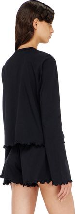 Diesel Pajama set in cotton with floral detail - Pajamas - Woman - Black