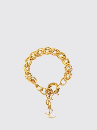Saint Laurent Bracciale a catena in ottone con charm monogram YSL