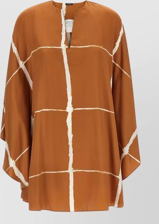 Kiton caftan dress blouse abstract pattern