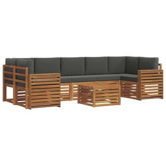 vidaXL Conjunto De Sof&aacute;s De Exterior 8 Uds. Natural Y Antracita Vidaxl