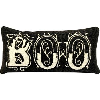 R16 Home Embroidered Boo Throw Pillow in Black/white at Nordstrom Rack