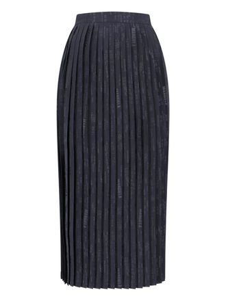 Maison Margiela Pleated Midi Skirt - Black