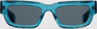 Gucci Rectangular Frame Sunglasses, Blue