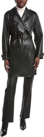 Kenneth Cole Faux Leather Trench Coat
