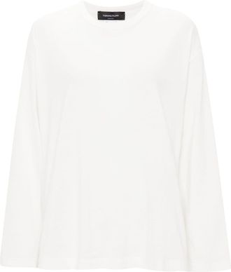 Fabiana Filippi panelled longsleeved T-shirt - women - Cotton/Viscose - 38 - White