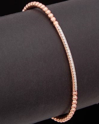 Meshmerise 18K Over Silver Vermeil 0.12 Ct. Tw. Diamond Ball Cuff