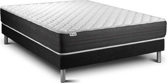 VITALIT Somier Negro + Colch&oacute;n Con Espuma Viscoel&aacute;stica 160 X 220