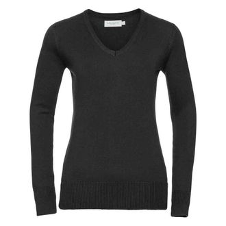 Russell Athletic Russell Collection Dames/Dames Marl V Hals Sweatshirt (Zwart)