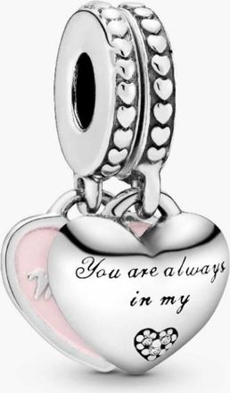 Pandora Mother And Daughter Split Heart Silver Dangle