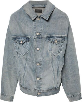 Balenciaga Off Shoulder Denim Jacket