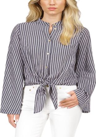 Michael Kors Halo Tie Hem Shirt Blue