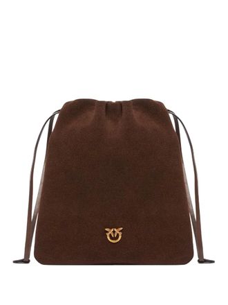 Pinko drawstring suede tote bag - women - Calf Suede - One Size - Brown