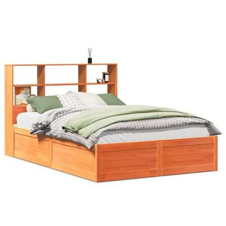 Berkfield Home Bed Frame without Mattress Wax Brown 135x190 cm Double Solid Wood Pine