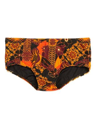 Osklen Zwembroek met bloemenprint - Zwart