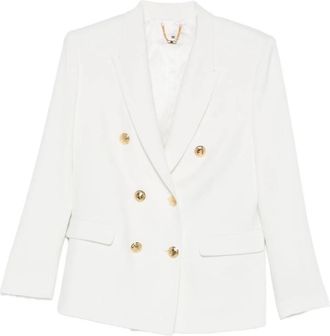 Elisabetta Franchi Dubbele-Rij Blazer - Dames - Blazers - Wit - S - Leer - Jassen
