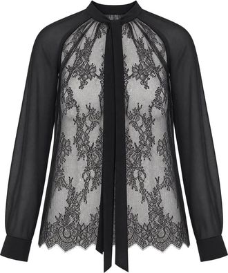 Liu Jo Mandarijnkraag Blouse - Dames - Blouses - Zwart - M - Overhemden