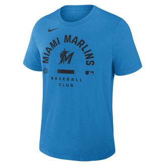 Nike Miami Marlins Authentic Collection Early Work Nike Mens Dri-FIT MLB T-Shirt in Blue | 034J44IMQM-HXK
