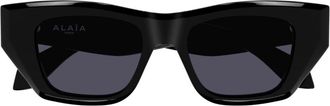 Alaia Oversized Square Frame Sunglasses With Glossy Black Acetate Finish