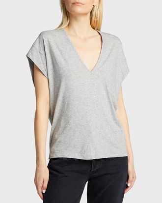Frame Denim Le Mid Rise V-Neck Tee