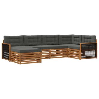 vidaXL Conjunto De Sof&aacute;s De Exterior 6 Pcs Natural Y Antracita Vidaxl