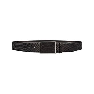 Carlo Colucci Accessoires, Heren, Zwart, 85 CM, Leer, Exotische Slangenleren Riem