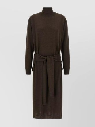 Christophe Lemaire illusion dress with high neckline and tie