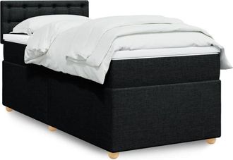 vidaXL Vidaxl - Cama Box Spring Con Colch&oacute;n Tela Negro 100x200 Cm