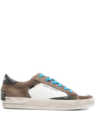 Crime London suede panelled sneakers - Bruin