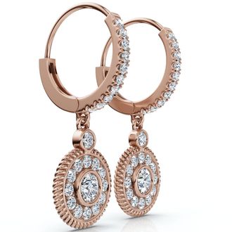 Pompeii3 3/4Ct Dangle Diamond Earrings 1 1/10 Tall Lab Grown 14k Gold EF/VS