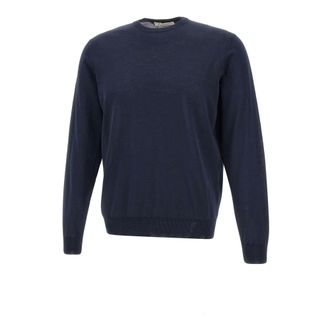 FILIPPO DE LAURENTIIS Round-neck Knitwear, male, Blue, Size: 2XL Roundneck