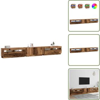 vidaXL Armadio multimediale - vidaXL Mobile Porta TV con LED Legno Antico 300x35x40 cm Truciolato - Supporto TV