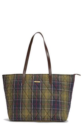 Barbour Wetherman Quilted Tartan Tote in Classic Tartan at Nordstrom