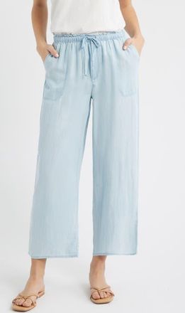 Beach Lunch Lounge Harmony Tie Waist Crop Pants in Bleach Wash at Nordstrom, Size X-Large