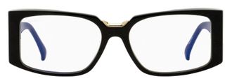 Max Mara MM5157-B Blue Block Rectangular Eyeglasses - Black