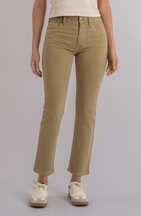 Kut from the Kloth Blair Fab Ab High Waist Ankle Straight Jeans in Antique Bronze at Nordstrom, Size 16