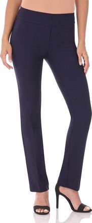 Rekucci Womens Ease into Comfort Straight Leg Trouser with Elasticated Waist and Tummy Control (16 Short, Navy)