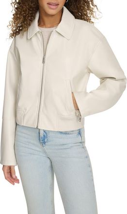 Levi's Faux Leather Bomber Jacket in Oyster at Nordstrom, Size X-Small
