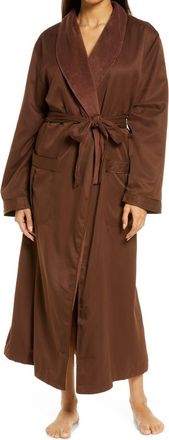 Majestic International Womens Sherbrooke Brushed Microfiber Robe in Chocolate at Nordstrom