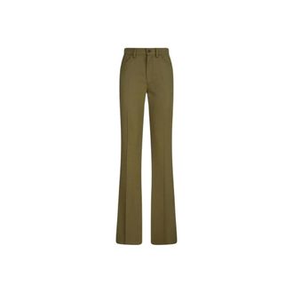 The Attico Pantaloni a Palazzo a Vita Alta - - Trousers - Donna - Verde - M