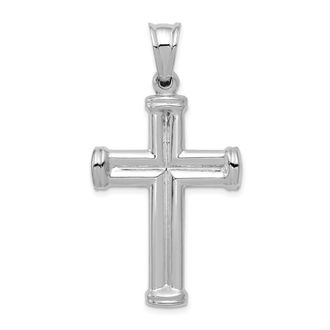 Diamond2Deal 14k White Gold Hollow Cross Pendant