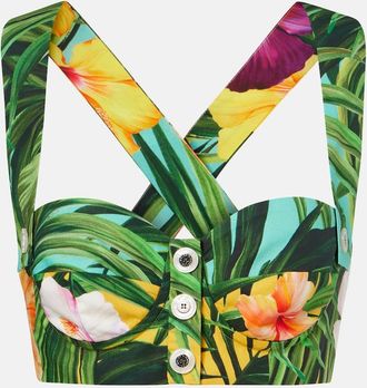 Dolce & Gabbana Floral cotton crop top