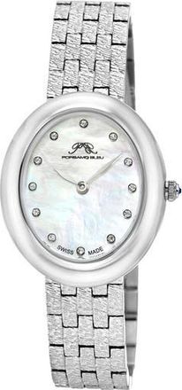 Porsamo Bleu Womens Porsamo Bleu Angelica Oval MOP Dial Stainless Steel Watch in Silver at Nordstrom Rack