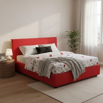 Talamo Italia Talamo Italia - Cama Matrimonial Azue, Cama Contenedor Con Revestimiento De Tela, 100% Made In Italy, Apertura Frontal, Adecuado Para Colch&oacute;n Cm 140x1