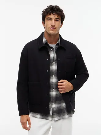 Tommy Hilfiger Mens Mixed-Media Chore Jacket - Black - L