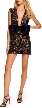 Ramy Brook Kimberly Sequin Floral Bow Minidress in Floral Sequin at Nordstrom, Size 12