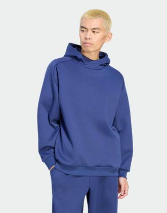 adidas felpa con cappuccio in maglia Soft lux blu scuro