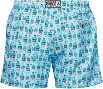 MC2 Saint Barth Mens Swim Shorts Lighting Portofino Gin Light Blue Polyester Beachwear Sea Clothing