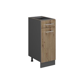 Vicco Mueble Bajo De Cocina R-line, Roble Artesanal, 30 Cm Sin Encimera Vicco